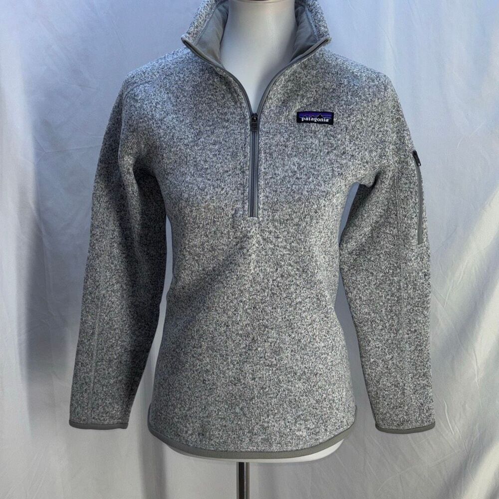 Women Patagonia Better Sweater 1/4 zip fleece XS gray
